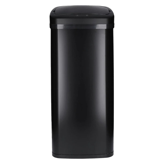 TP Sensor Mülleimer aus Edelstahl, Abfallbehälter für Küche, automatischer Deckel, eckig, in schwarz 50 Liter