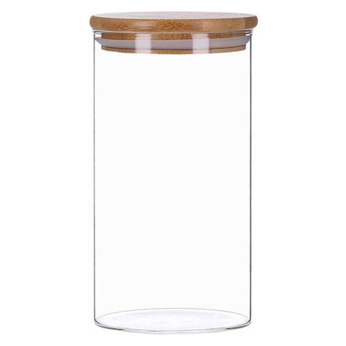 TP Vorratsglas mit Bambus Deckel, Glas Behälter für Lebensmittel, luftdicht, spülmaschinenfest, 1200ml