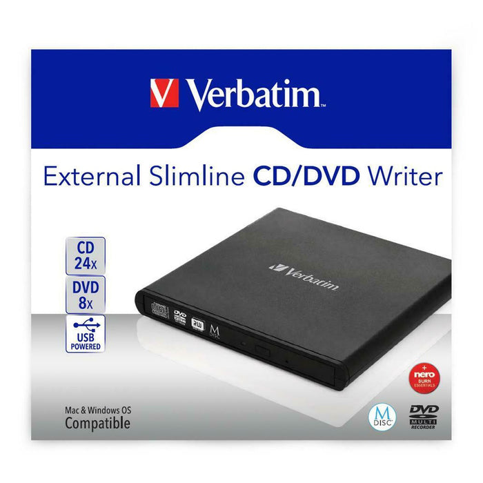 Verbatim ext. Slimline-Brenner schwarz MOBILE DVD REWRITER USB 2.0