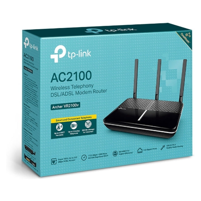 TP-Link Archer VR2100v WLAN-Router Gigabit Ethernet Dual-Band (2,4 GHz/5 GHz) 4G Schwarz