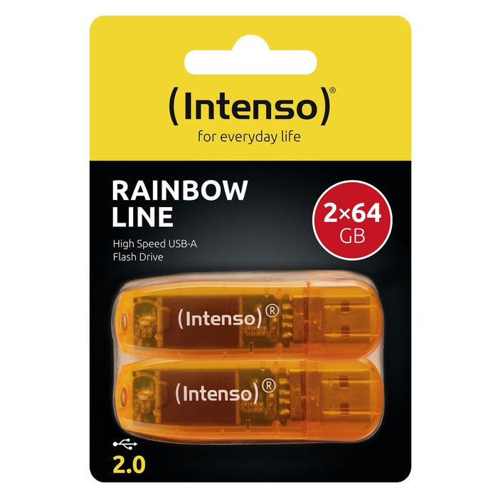 Intenso Rainbow Line 64GB Orange 2er USB-Stick USB Typ-A 2.0