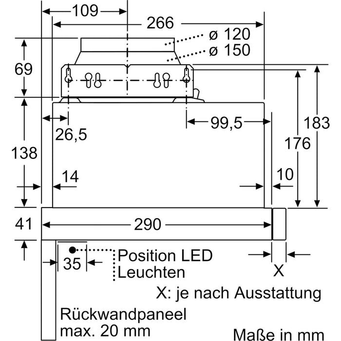 Constructa-Neff Flachschirmhaube 2 Stufen D46BR12X6